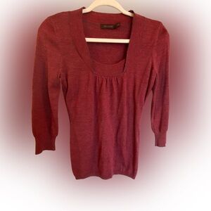 The Limited Red and Gray Striped Top